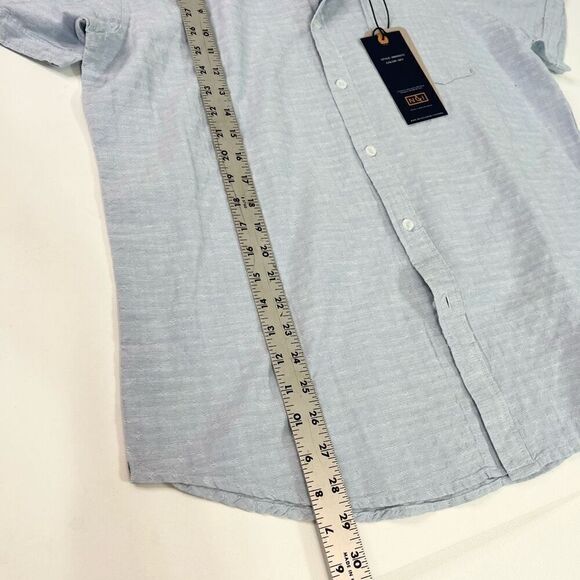 Nickel & Iron New York Shirt Mens Large Sky Short-Sleeve Button-Down Tee NWT - Picture 2 of 10